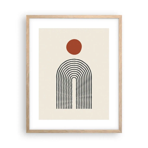 Póster en marco roble claro - Magnetismo de formas y colores - 40x50 cm