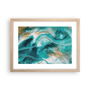 Póster en marco roble claro - Río de oro - 40x30 cm