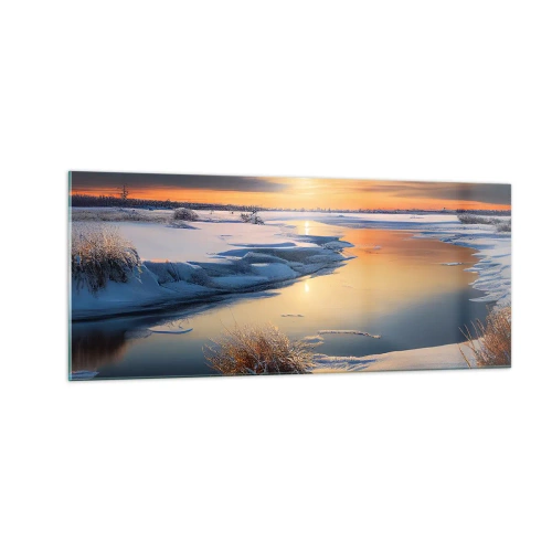 Cuadro sobre vidrio - Impresiones sobre Vidrio - Atardecer de invierno - 100x40 cm