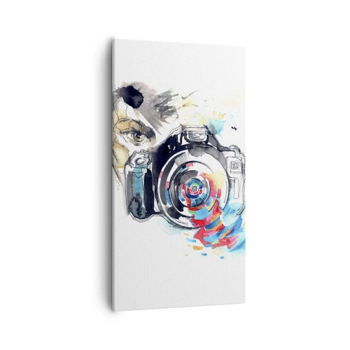 Cuadro sobre lienzo - Impresión de Imagen - En el objetivo - 55x100 cm