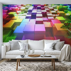 Fotomural Autadhesivo Deluxe Sticker - Op-art en equipo - Abstracción, Gráficos, 3D - 250x175 cm