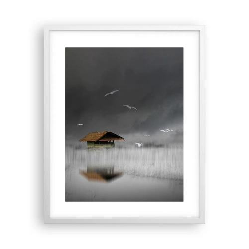 Póster en marco blanco - Resguardo de la lluvia - 40x50 cm