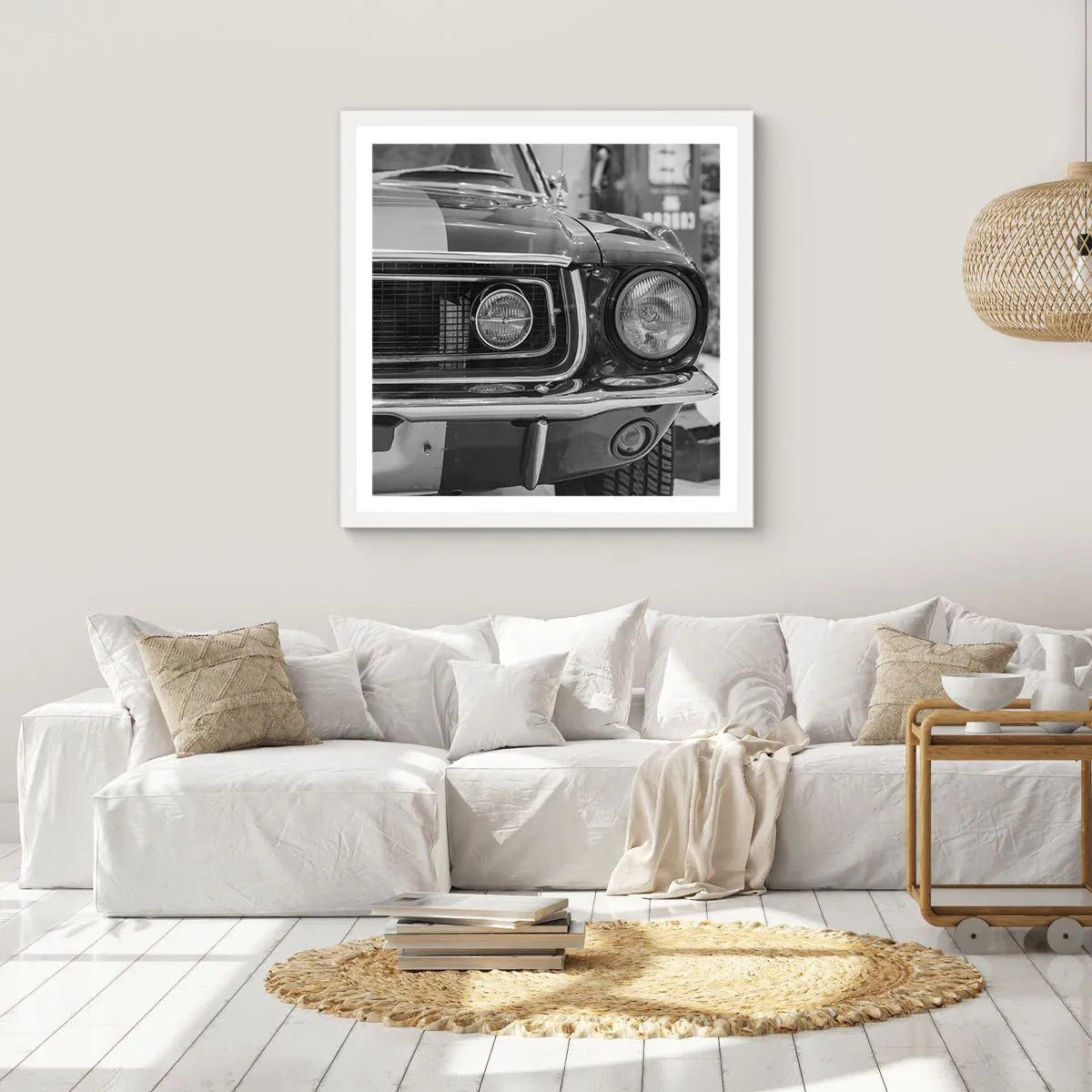 Póster en marco blanco - Paseo rudo - 60x60 cm