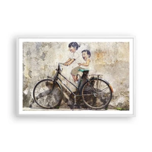 Póster en marco blanco - ¿Verdadero o falso? - 91x61 cm