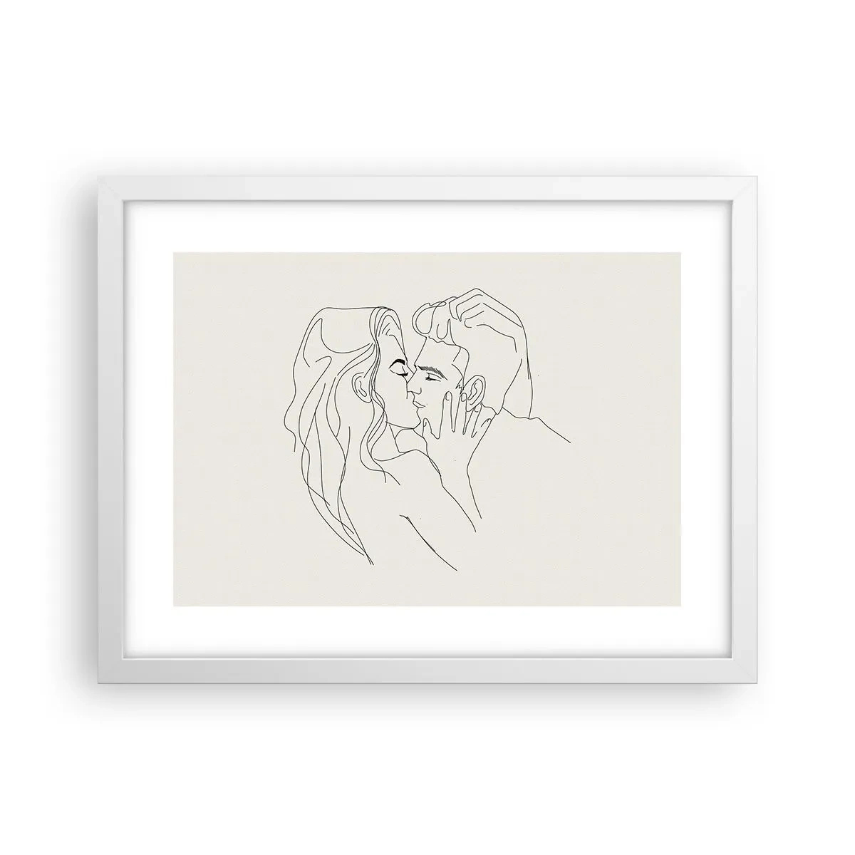 Póster en marco blanco - Unión y sentimiento - 40x30 cm