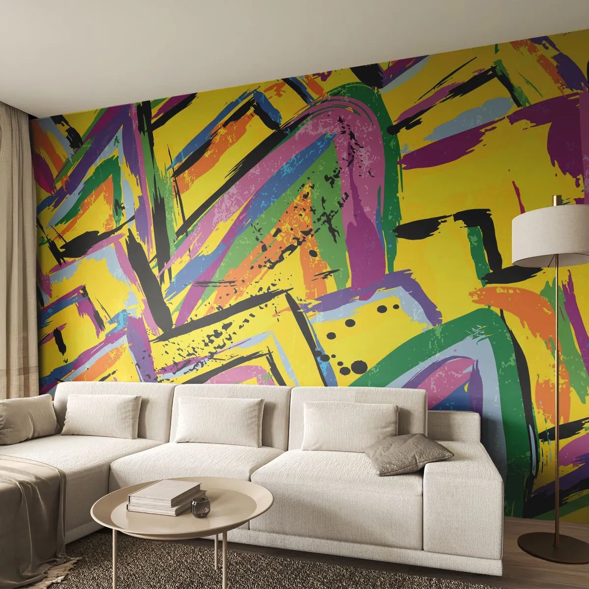 Fotomural Autadhesivo Deluxe Sticker - Grita de alegría - Abstracción, Pedazo, Cuadro - 350x256 cm