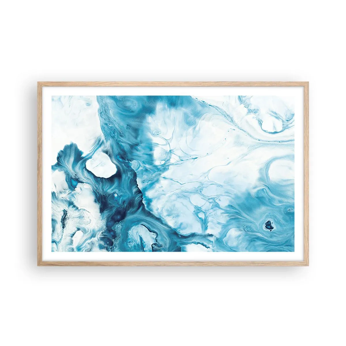 Póster en marco roble claro - Un concierto azul - 91x61 cm