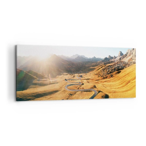 Cuadro sobre lienzo - Impresión de Imagen - En un valle dorado - 100x40 cm