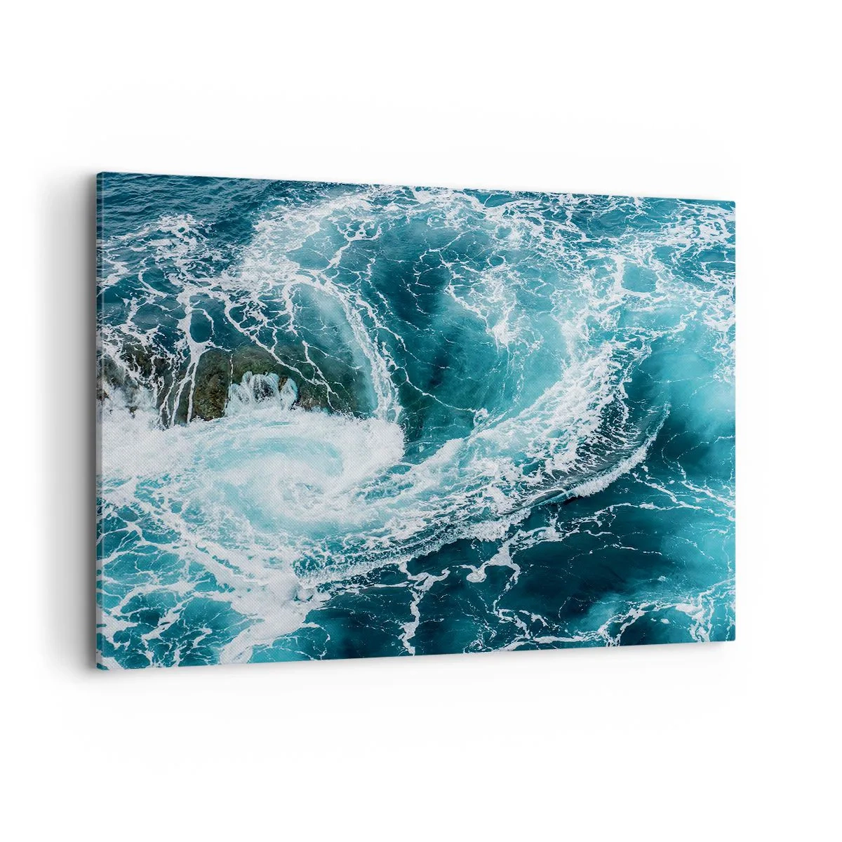 Cuadro sobre lienzo - Impresión de Imagen - Remolino oceánico dinámico - 120x80cm - Torbellino al núcleo de la Tierra - Decoración de pared moderna para salón y dormitorio ARTTOR