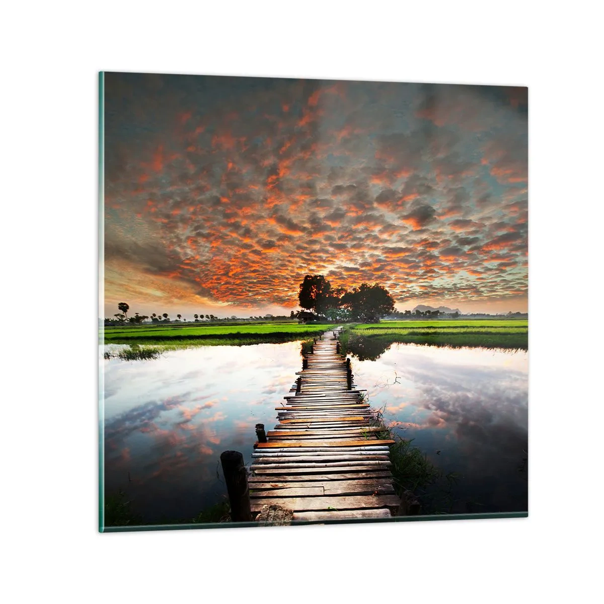 Cuadro sobre vidrio - Impresiones sobre Vidrio - Extiende tus brazos - respira  - 40x40 cm