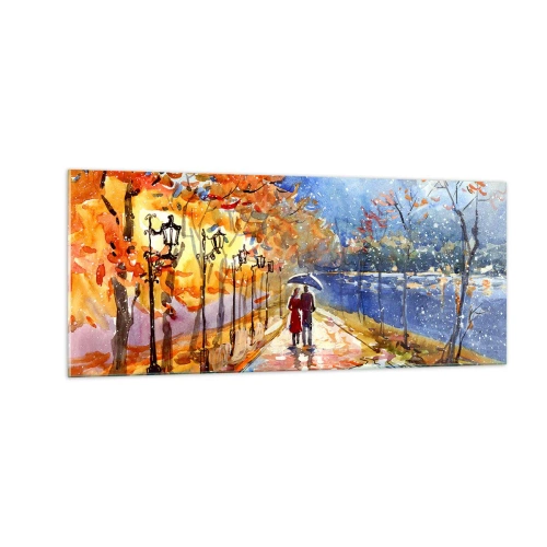 Cuadro sobre vidrio - Impresiones sobre Vidrio - Juntos hasta el límite del tiempo - 100x40 cm
