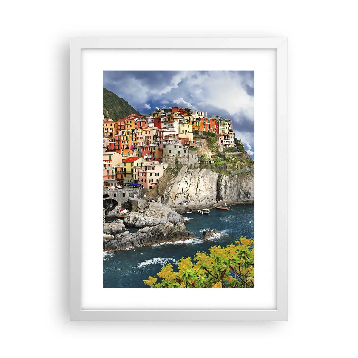 Póster en marco blanco - En el acantilado - 30x40 cm