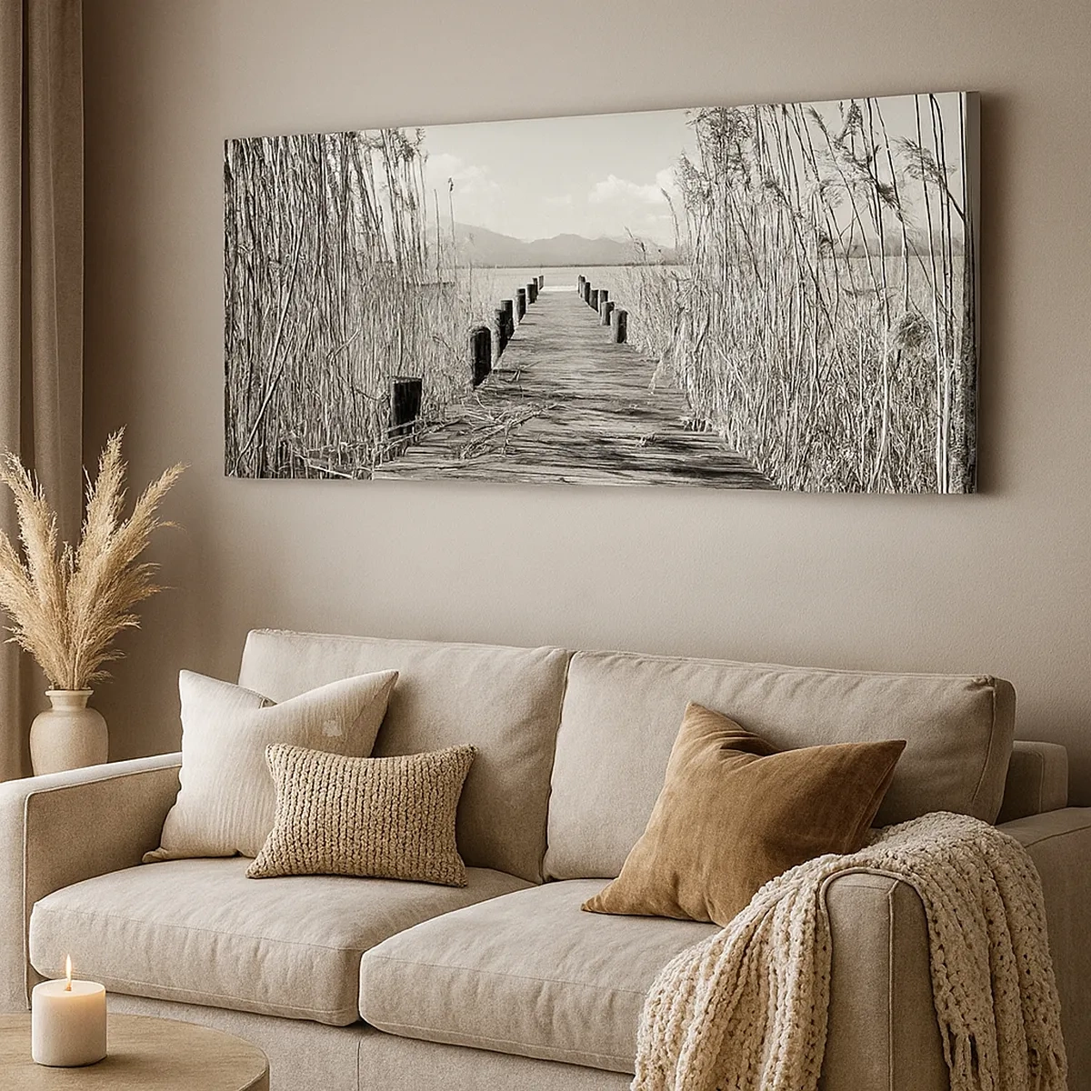 Cuadro sobre lienzo - Impresión de Imagen - En la quietud de los juncos - 30x30 cm