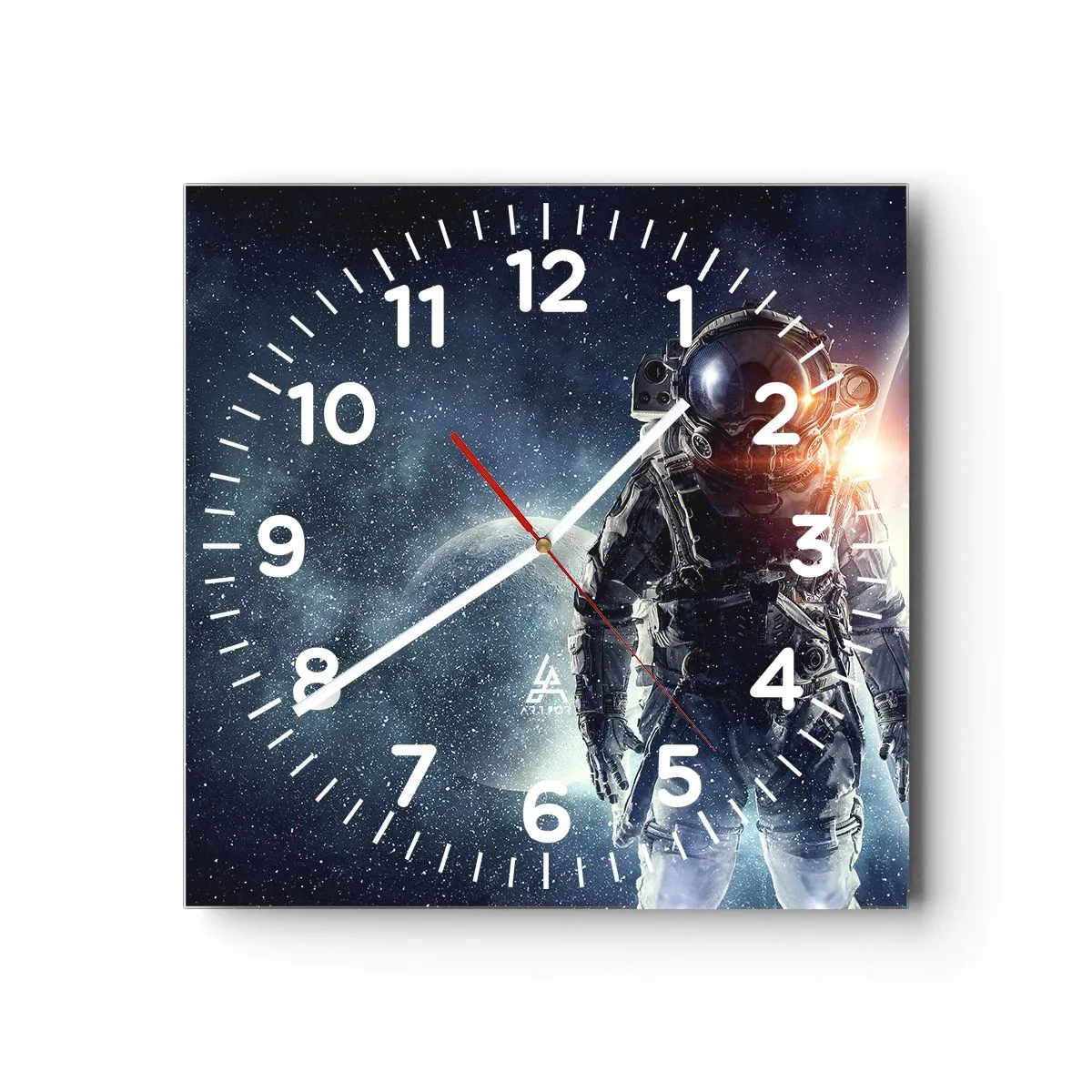 Reloj de pared - Reloj de vidrio - Una aventura cósmica - 30x30 cm