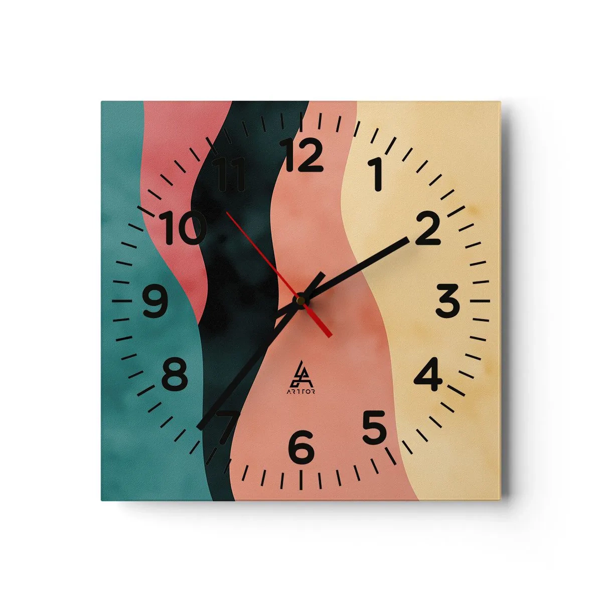 Reloj de pared - Reloj de vidrio - Discordia compatible - 30x30 cm