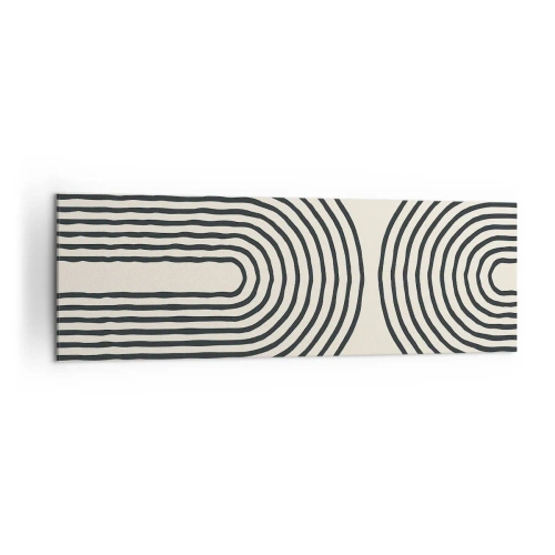 Cuadro sobre lienzo - Impresión de Imagen - Patrón geométrico abstracto con líneas simétricas sobre un fondo claro. - 160x50cm - Próximamente... - Decoración de pared moderna para salón y dormitorio ARTTOR