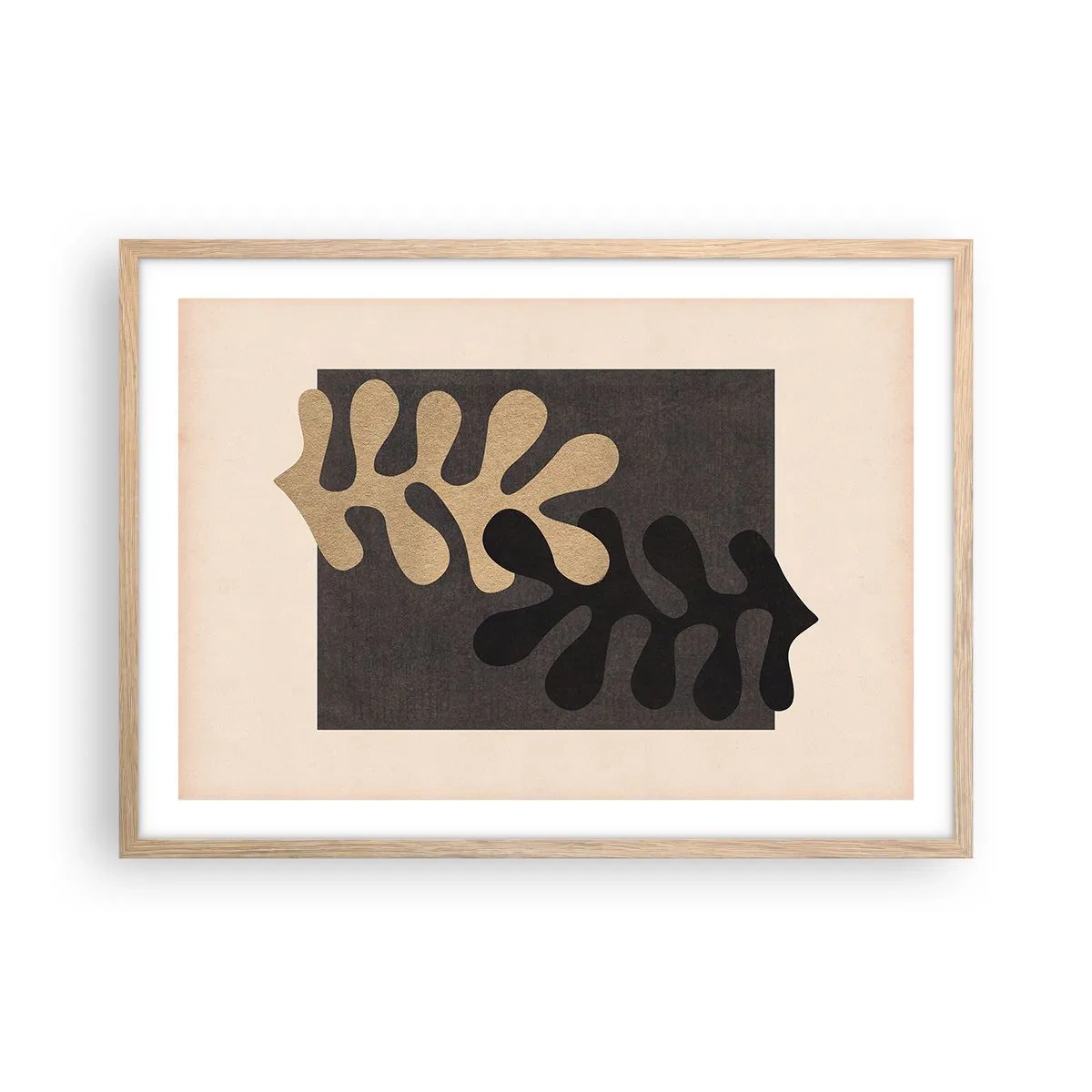 Póster en marco roble claro - Ausencia y complemento - 70x50 cm