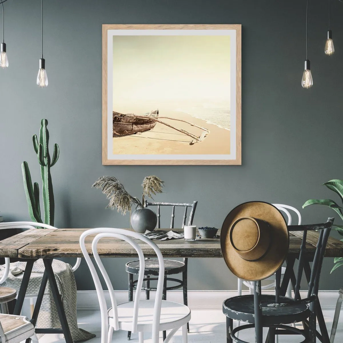 Póster en marco roble claro - Un recuerdo de los mares del sur - 60x60 cm