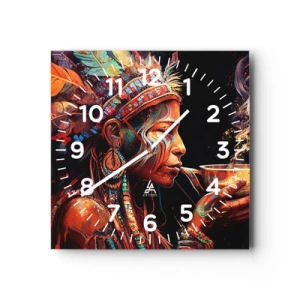 Reloj de pared - Reloj de vidrio - Un ritual mágico - 30x30 cm