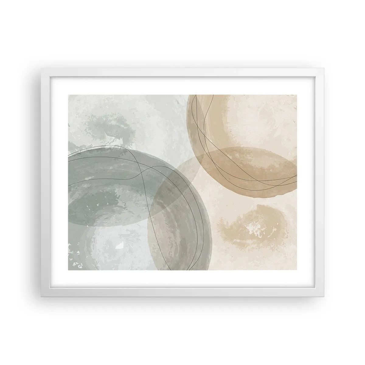 Póster en marco blanco - Mundos que se entrecruzan - 50x40 cm