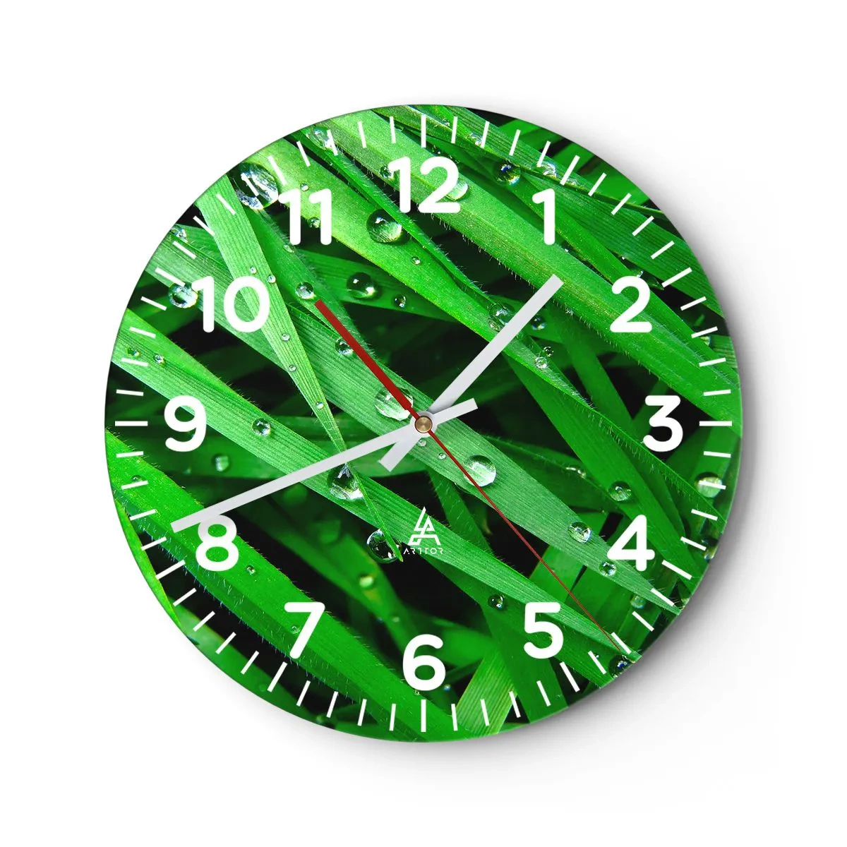 Reloj de pared - Reloj de vidrio - Jugar al verde - 30x30 cm