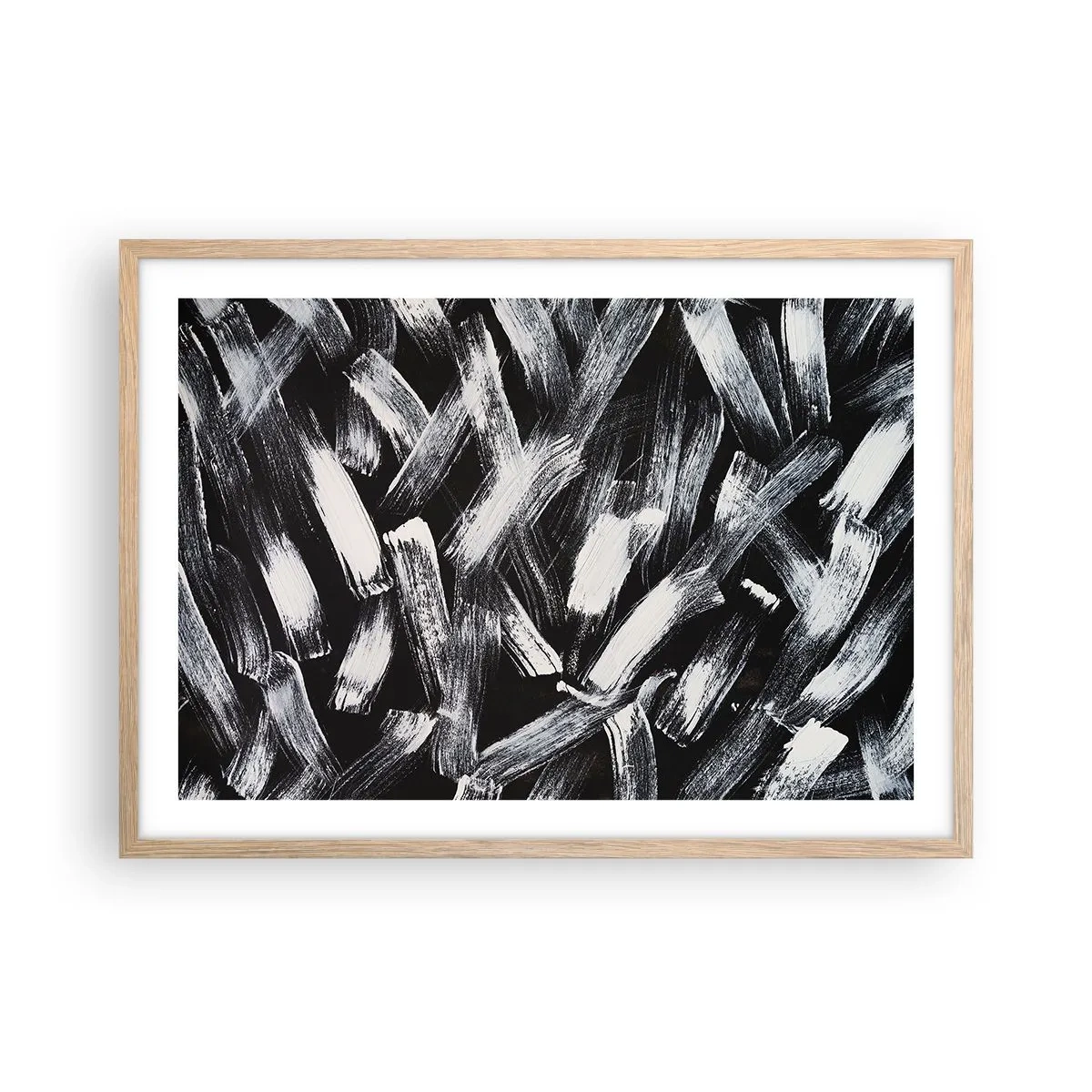 Póster en marco roble claro - Abstracción en el espíritu industrial - 70x50 cm