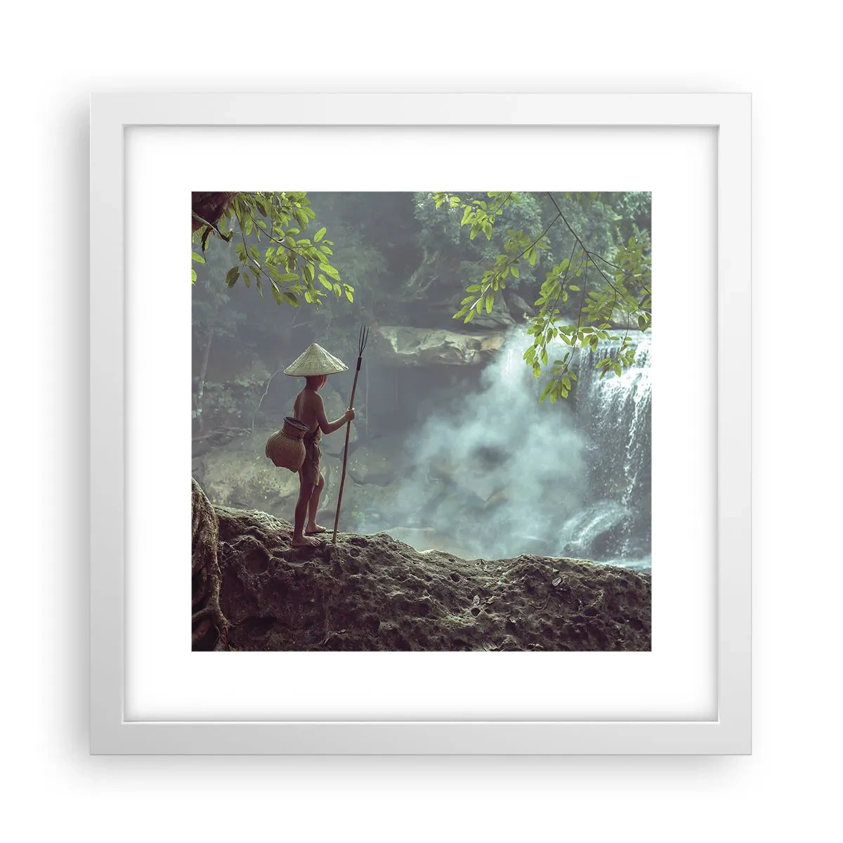 Póster en marco blanco - Amistad con la naturaleza - 30x30 cm