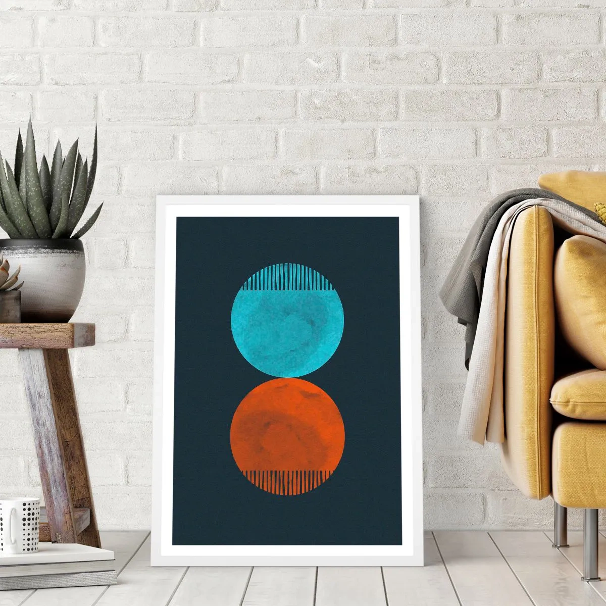 Póster en marco blanco - ¿Solo geometría? - 40x50 cm