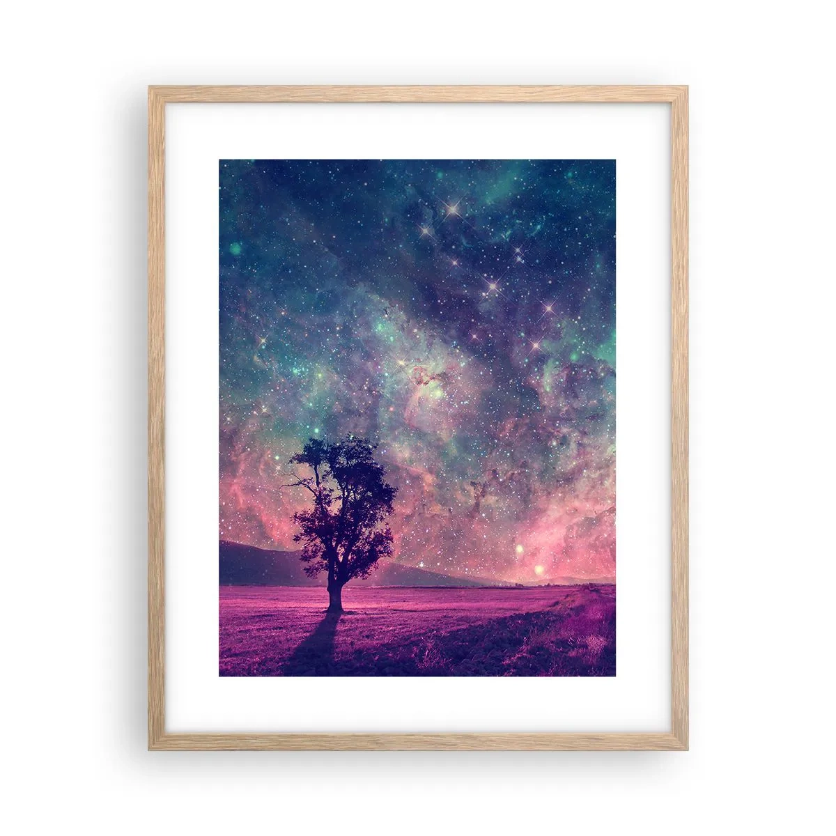 Póster en marco roble claro - Bajo un cielo mágico - 40x50 cm