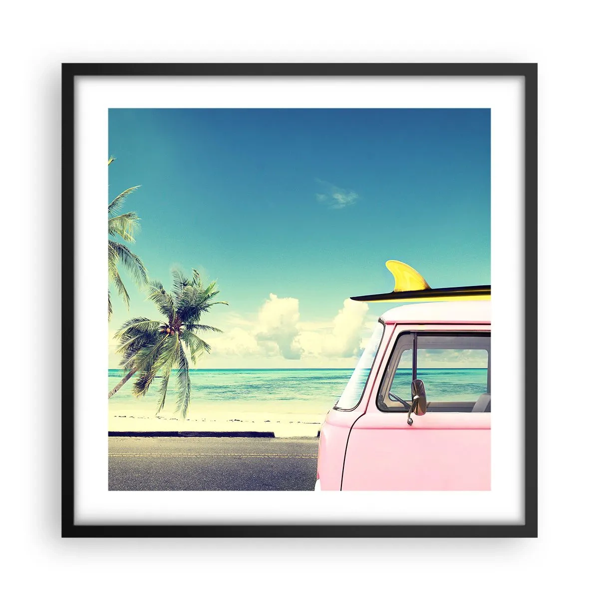 Póster en marco negro - Comienzan las vacaciones - 50x50 cm