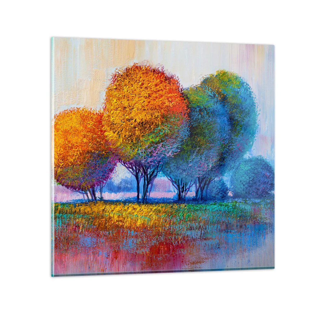 Cuadro sobre vidrio - Impresiones sobre Vidrio - Un conjunto de colores llamativos - 30x30 cm