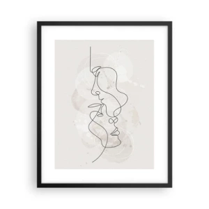 Póster en marco negro - En un abrazo - 40x50 cm