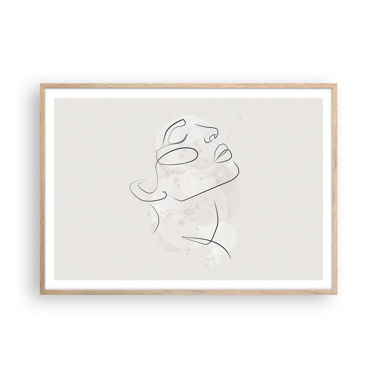 Póster en marco roble claro - Contorno de un sueño - 100x70 cm