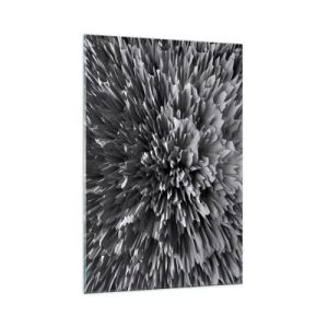 Cuadro sobre vidrio - Impresiones sobre Vidrio - Estructura abstracta en tonos de gris - 70x100cm - No puede ser más afilado - Decoración de pared moderna para salón y dormitorio ARTTOR