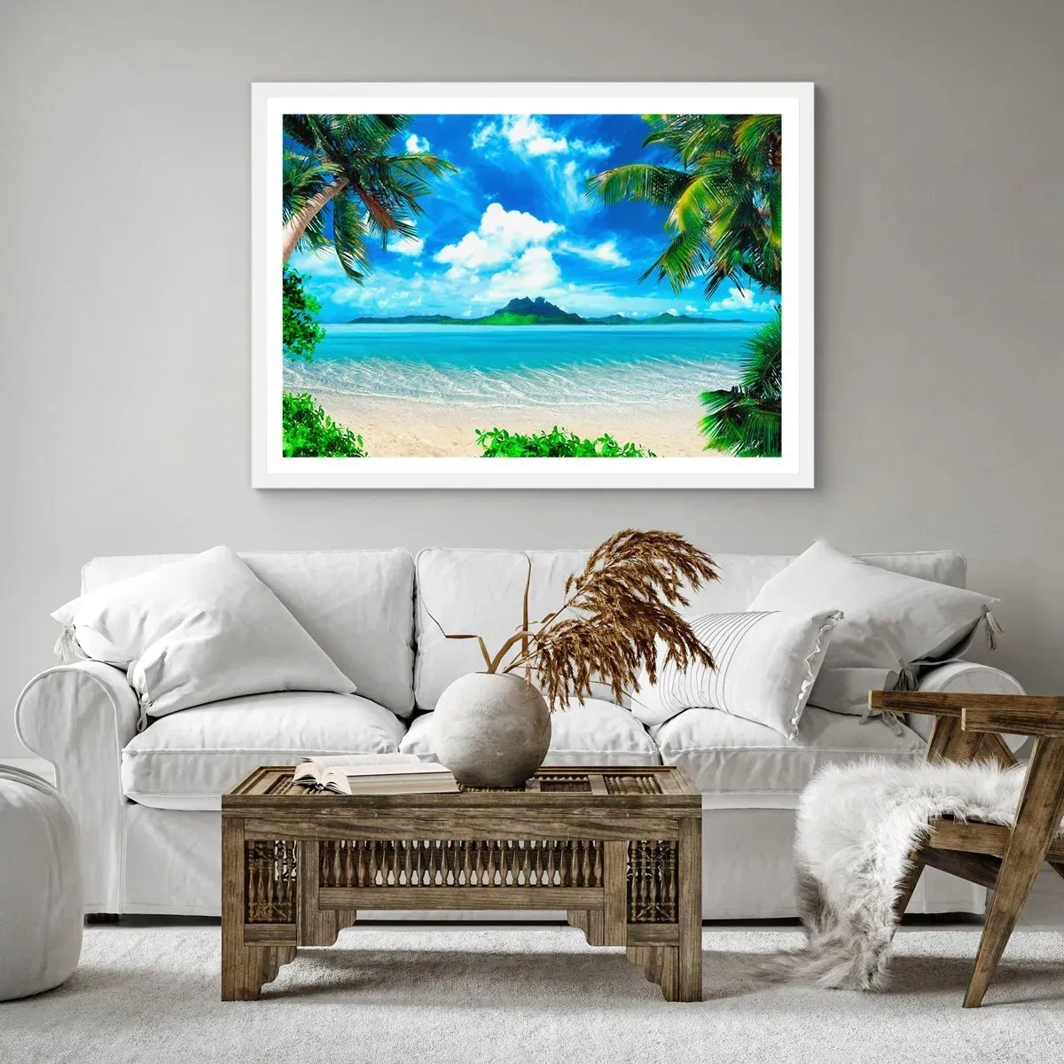 Póster en marco blanco - El azul de los trópicos - 40x30 cm