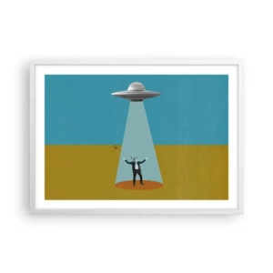 Póster en marco blanco - Un encuentro cercano - 70x50 cm