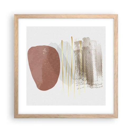 Póster en marco roble claro - Una columnata abstracta - 40x40 cm