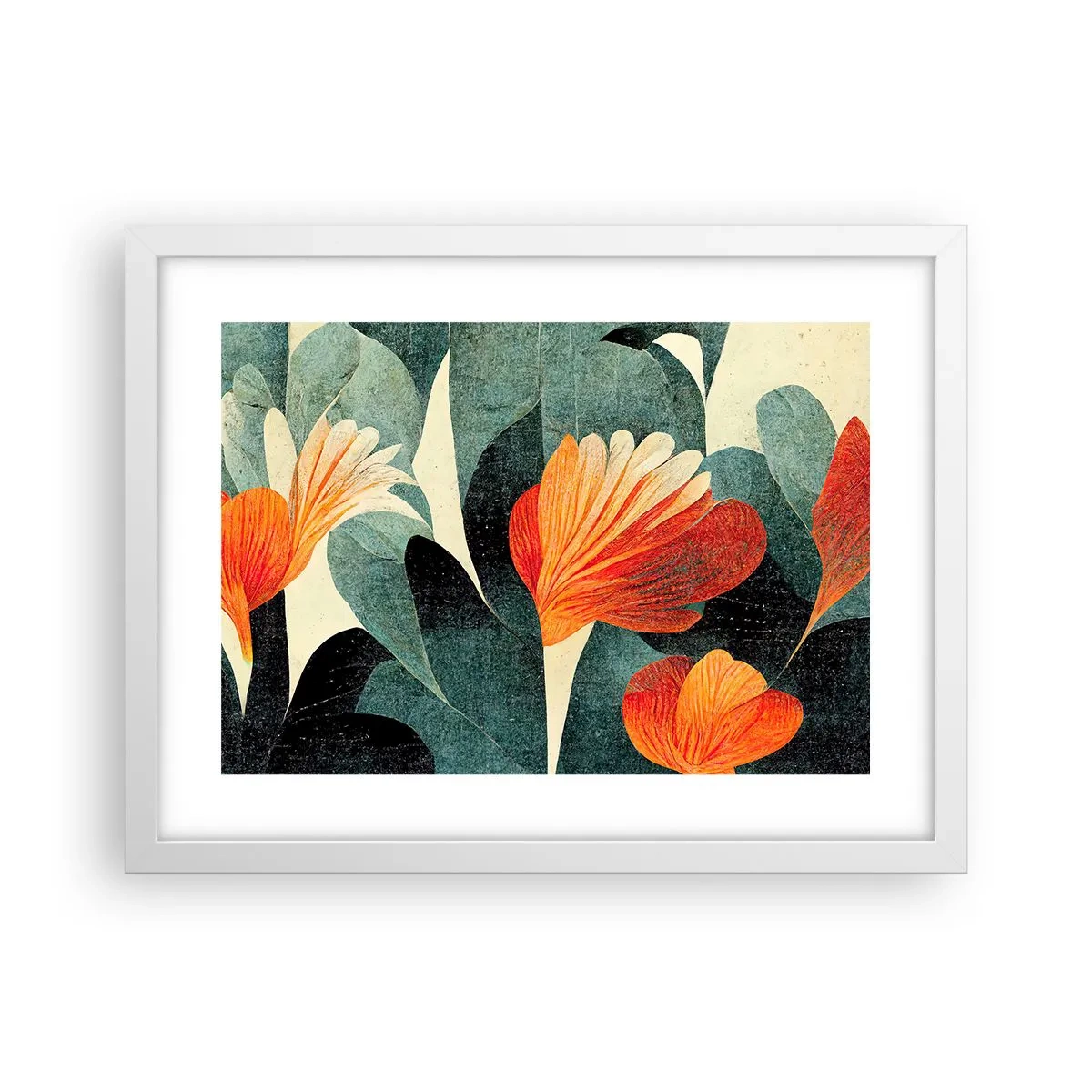 Póster en marco blanco - El calor del trópico y el frescor del verdor - 40x30 cm