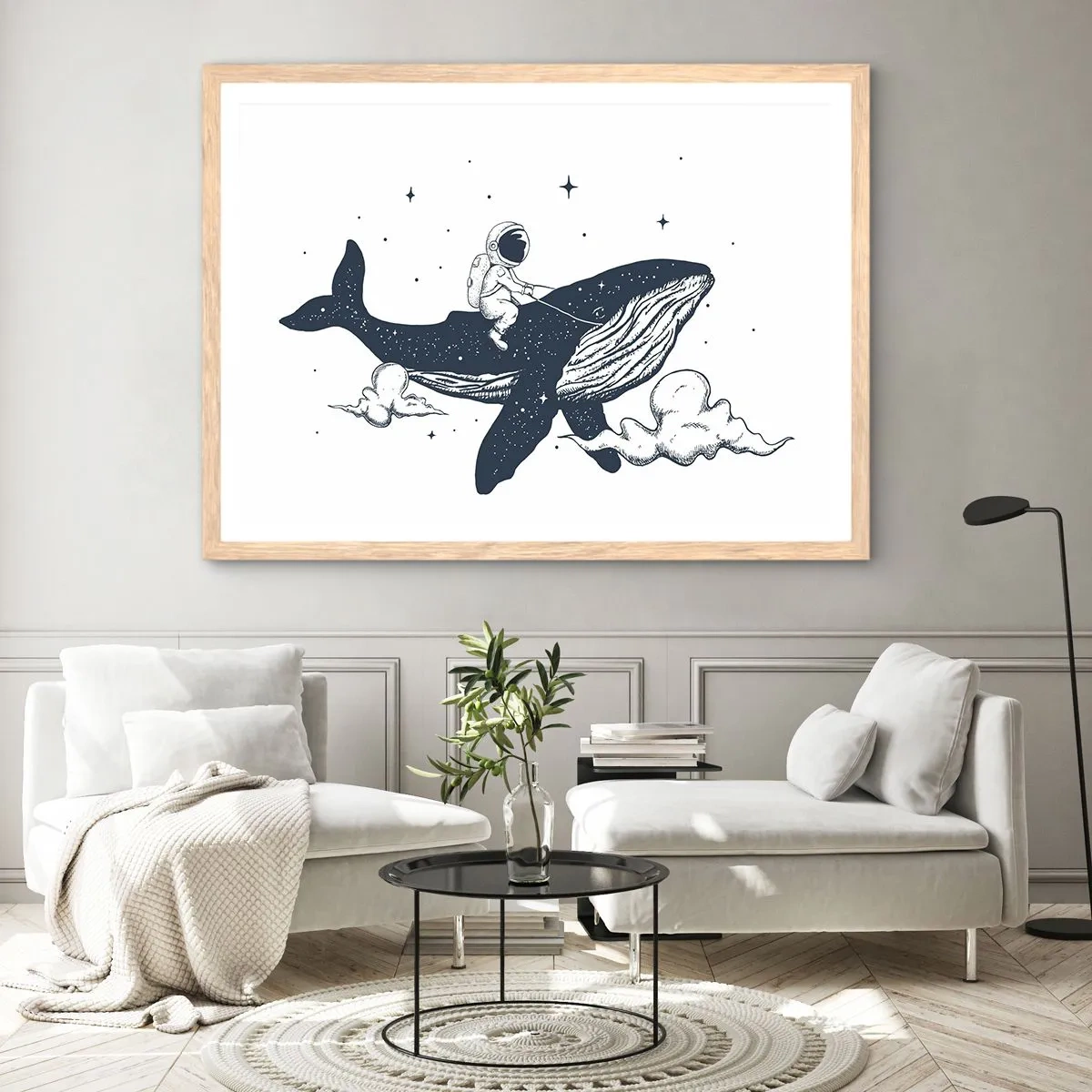 Póster en marco roble claro - Una aventura cósmica - 70x50 cm