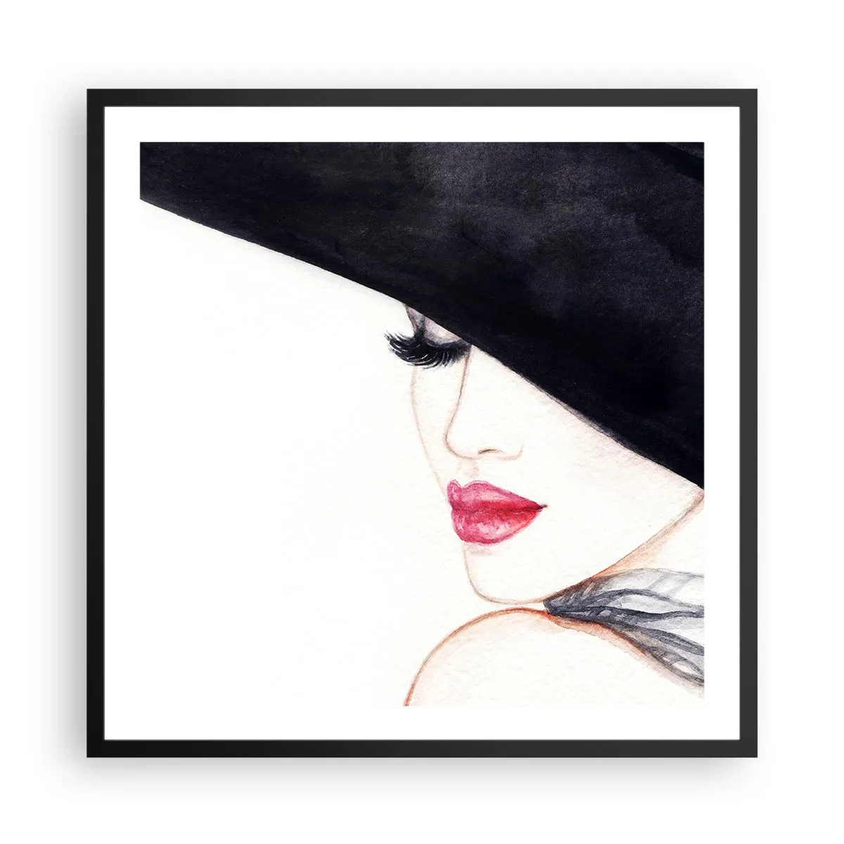 Póster en marco negro - Elegancia y sensualidad - 60x60 cm