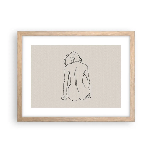 Póster en marco roble claro - Esbozos de una espalada - 40x30 cm