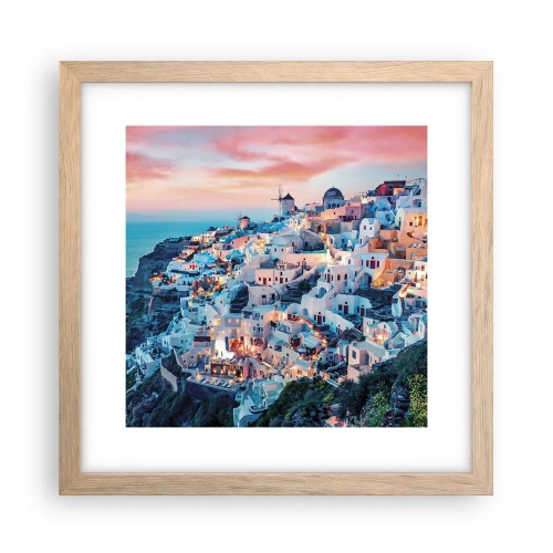 Póster en marco roble claro - Vacaciones en Grecia - 30x30 cm