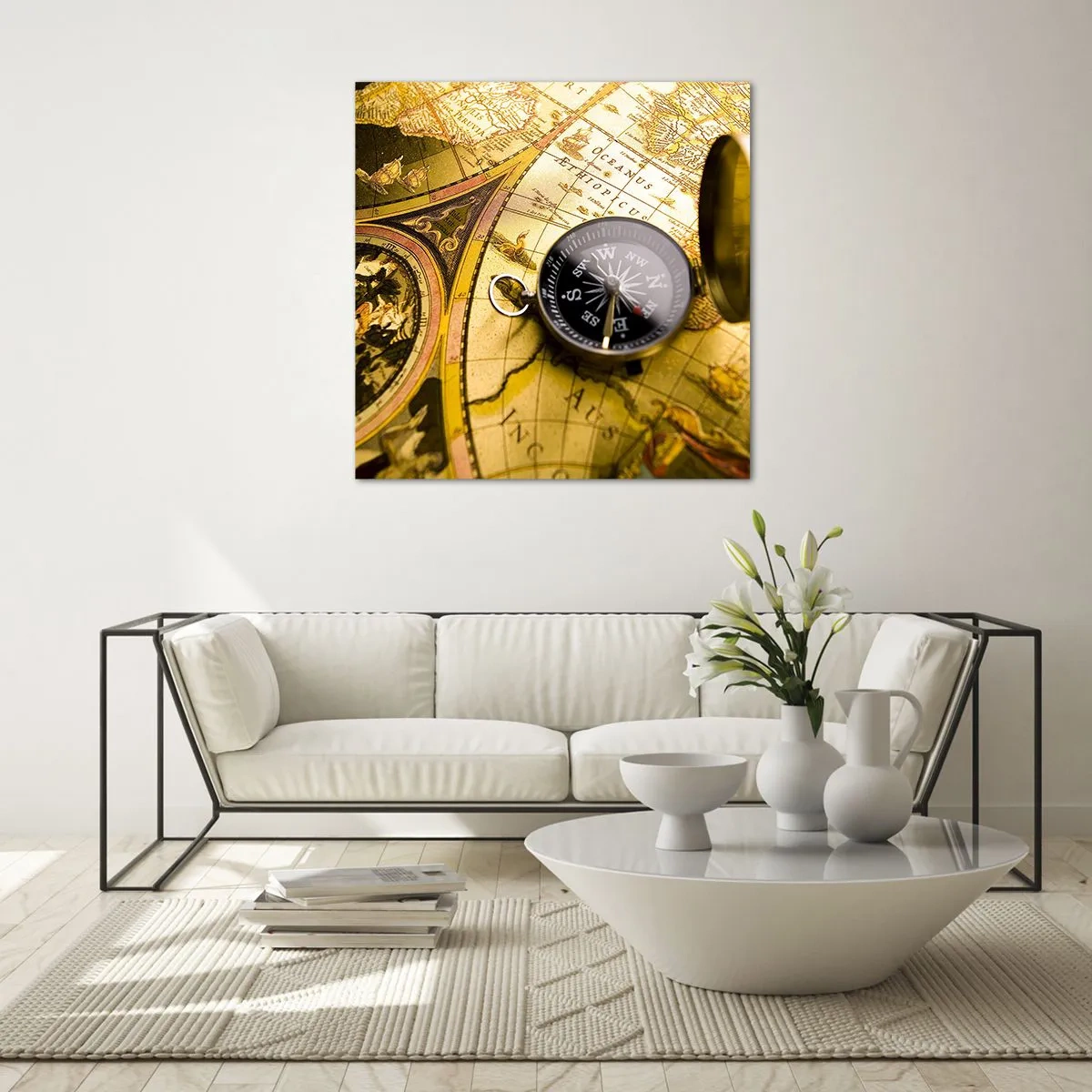 Cuadro sobre vidrio - Impresiones sobre Vidrio - ¿Hasta el fin del mundo? - 50x50 cm