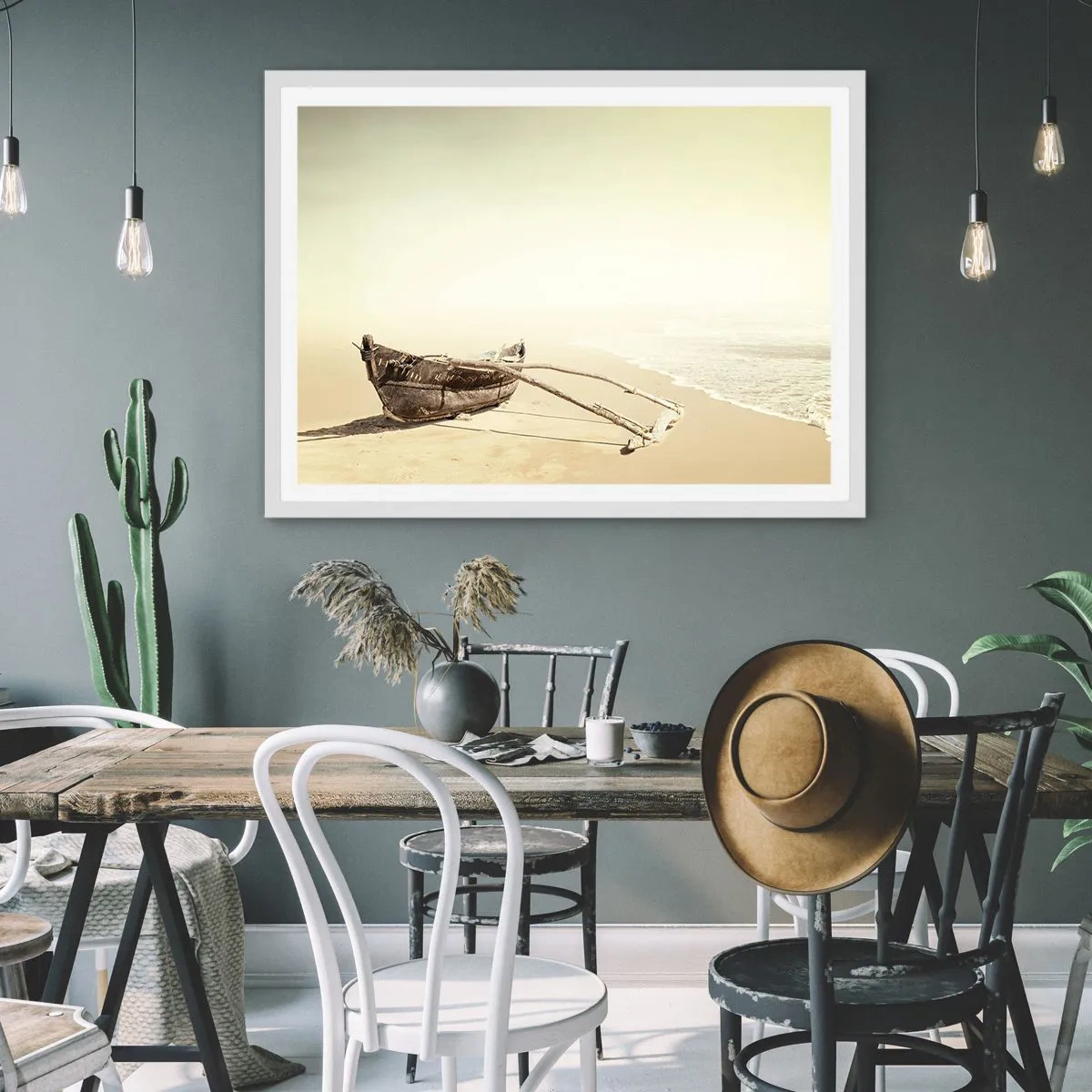 Póster en marco blanco - Un recuerdo de los mares del sur - 91x61 cm