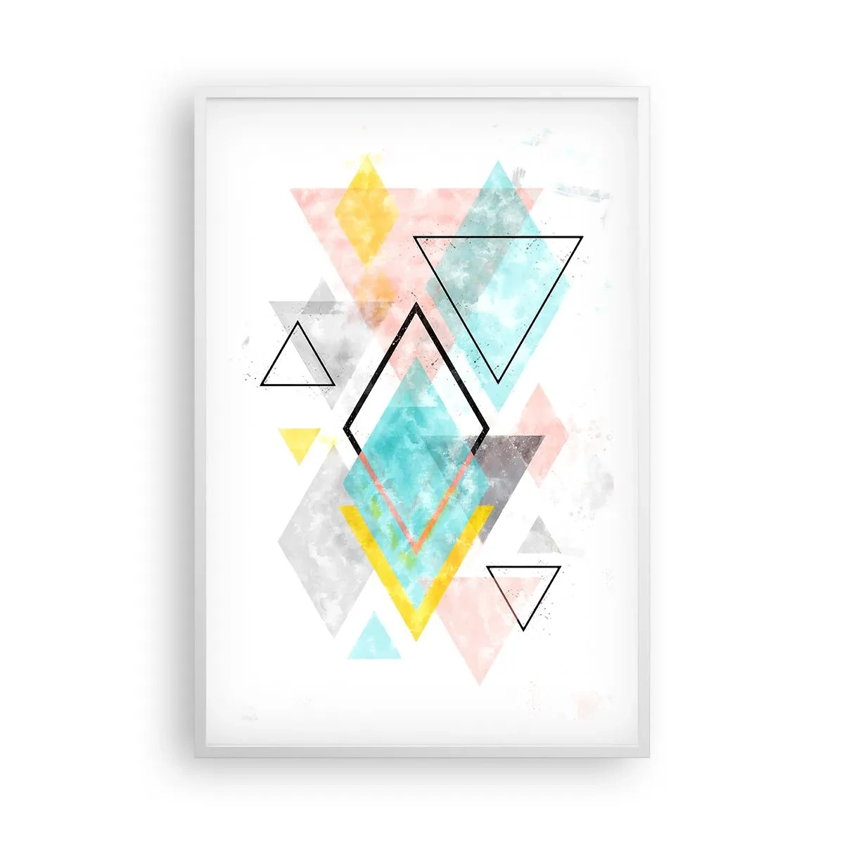 Póster en marco blanco - Un juego geométrico - 61x91 cm
