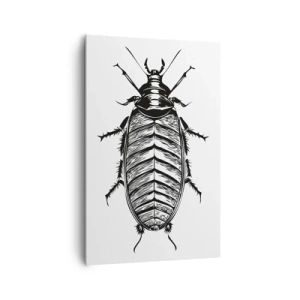 Cuadro sobre lienzo - Impresión de Imagen - Gráfico de un insecto en blanco y negro sobre un fondo blanco. - 80x120cm - ¡Qué espécimen! - Decoración de pared moderna para salón y dormitorio ARTTOR