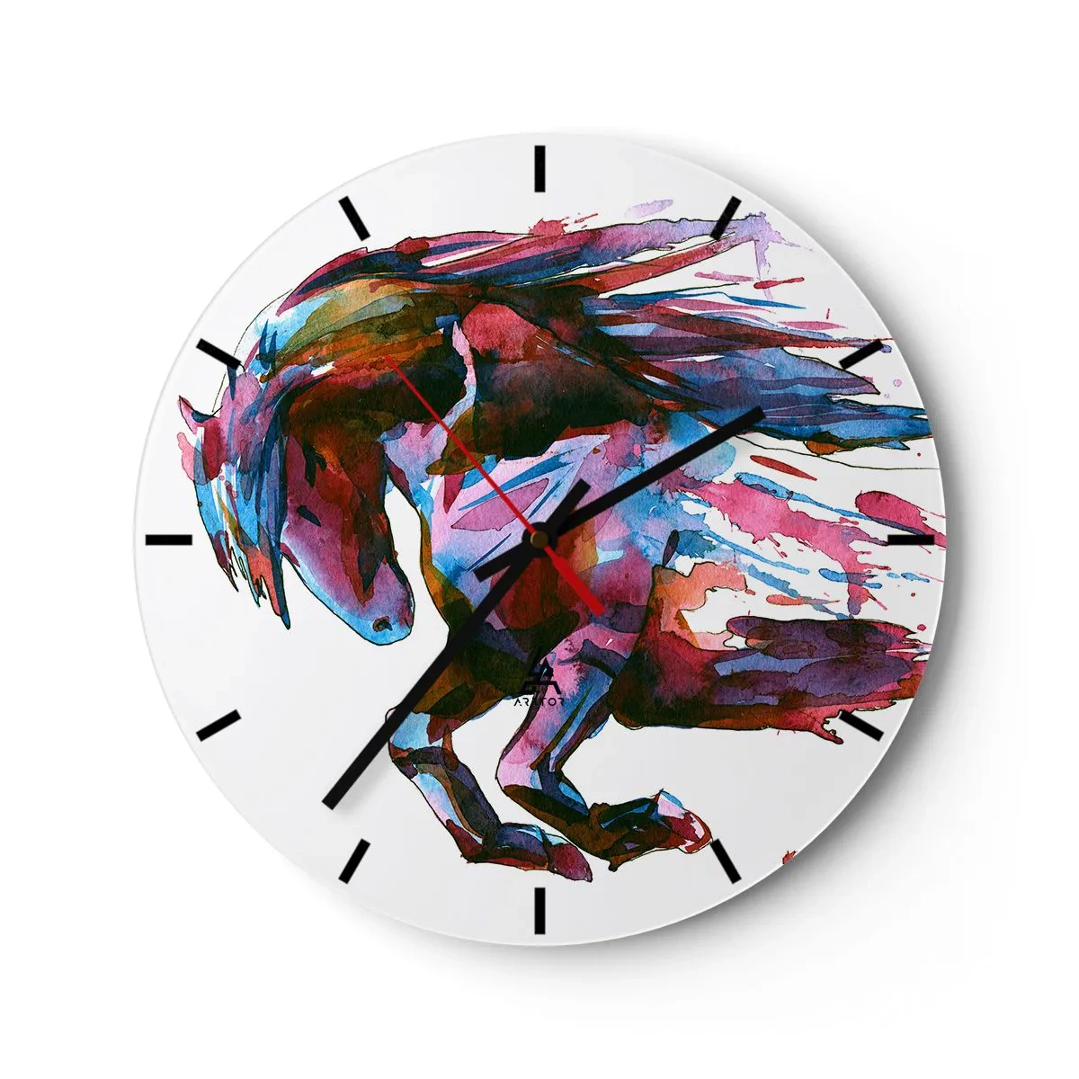 Reloj de pared - Reloj de vidrio - En éxtasis - 40x40 cm