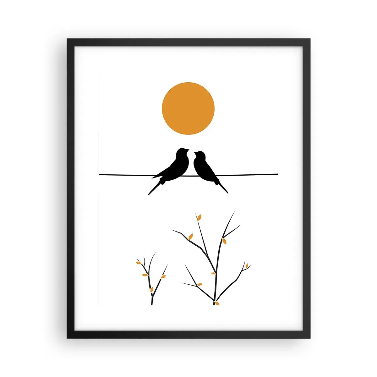 Póster en marco negro - Noche de ruiseñores - 40x50 cm