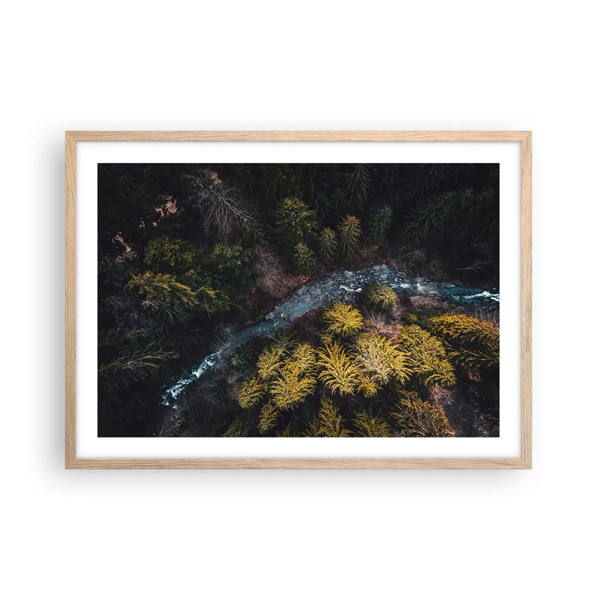 Póster en marco roble claro - Rápido, cada vez más rápido - 70x50 cm