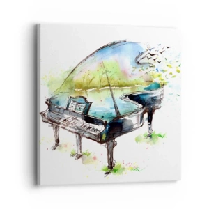 Cuadro sobre lienzo - Impresión de Imagen - Encantado con la música - 30x30 cm